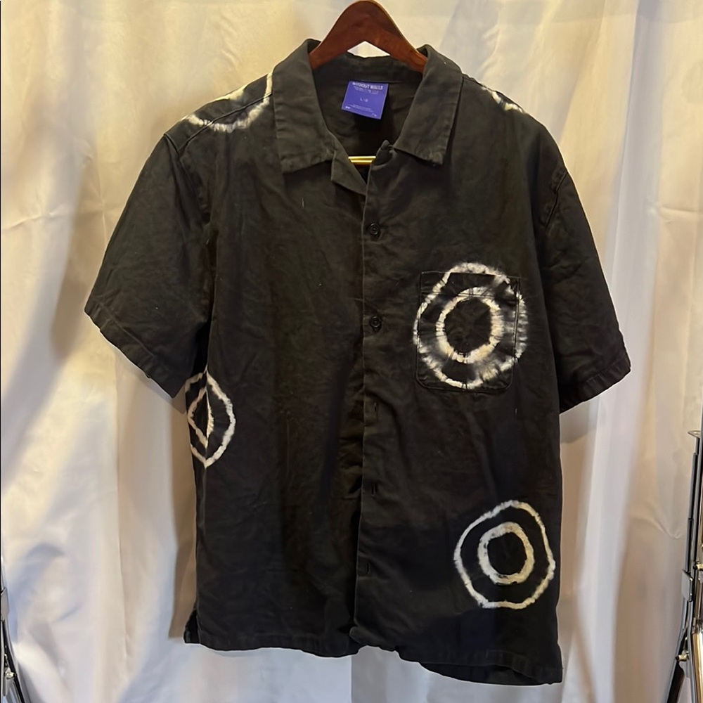 Without Walls Black and White Casual Button Down Shirt